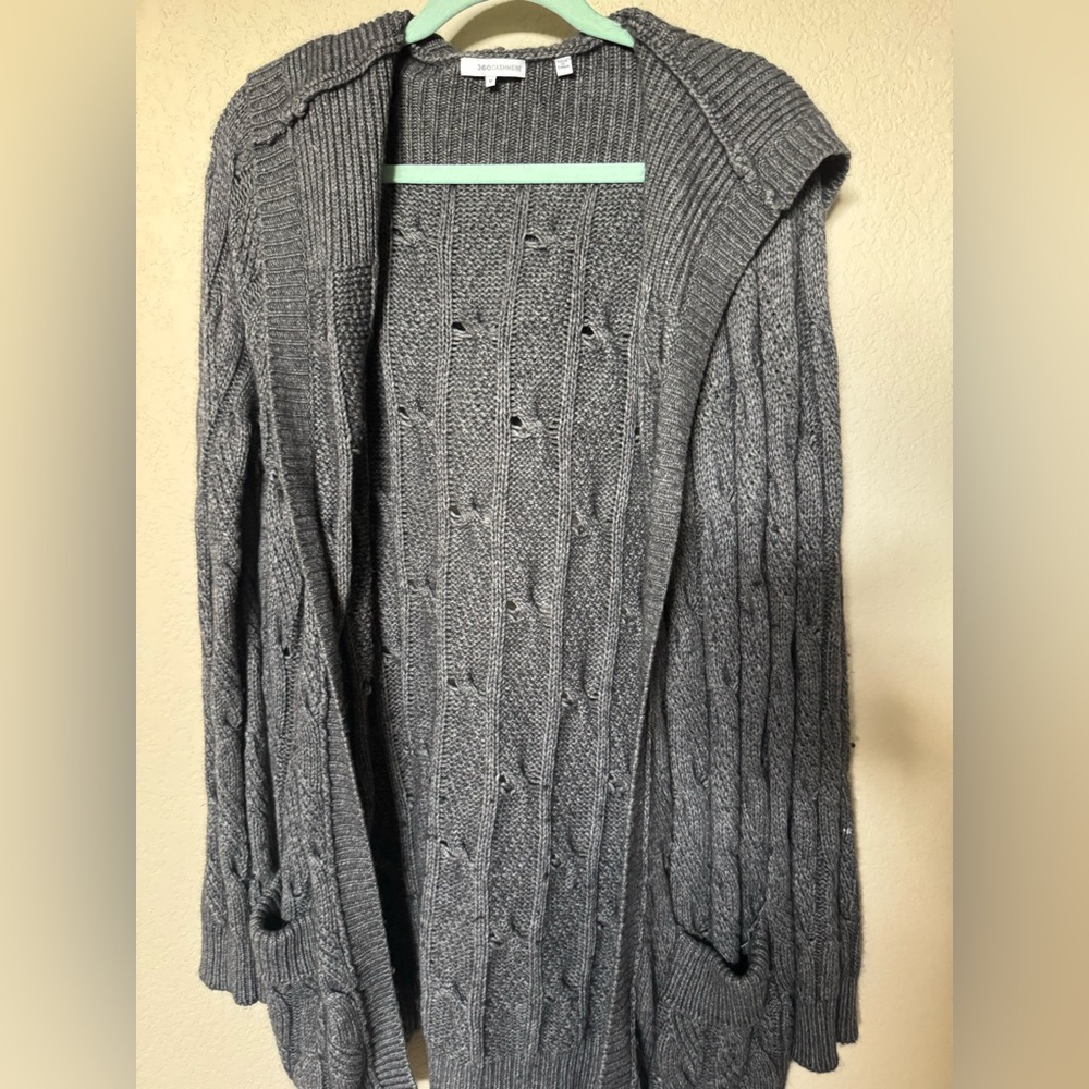 360 Cashmere Charcoal Knit Sweater